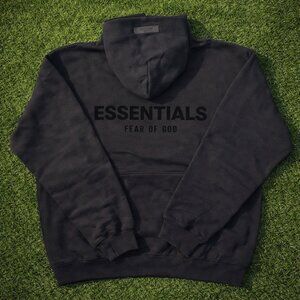 NEW Fear of God Essentials Stretch Limo Black Hoodie Size Medium Authentic✅